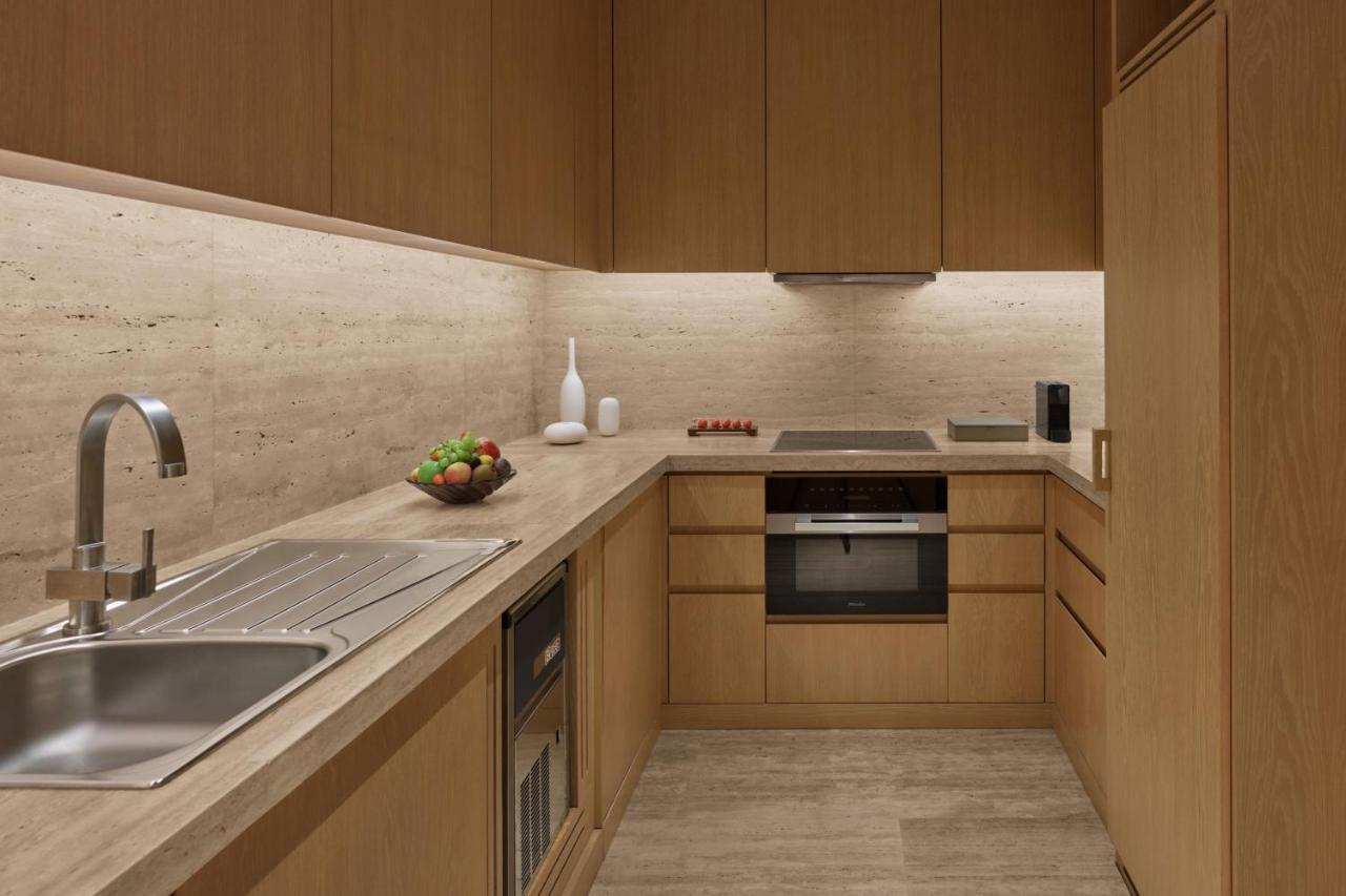Premier One-Bedroom King Suite Kitchen Balcony Burj Khalifa View